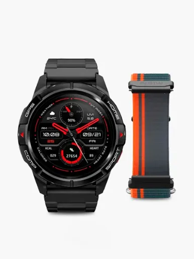 Combo SmartWatch Mibro Gs Active | Gris / Negro