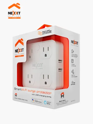 Enchufe inteligente Wi-Fi Nexxt Cuatro <em class="search-results-highlight">salidas</em> con USB para carga | Blanco