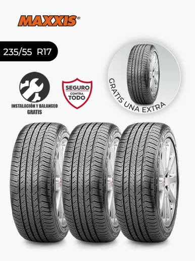 Set  R17 de 3 Llantas + 1 Llanta Gratis Maxxis HPM3 - 235/55