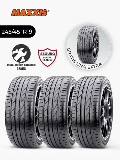 Set  R19 de 3 Llantas + 1 Llanta Gratis Maxxis VS5 - 245/45