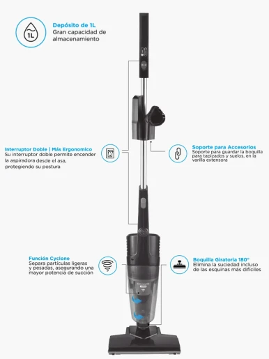 Aspiradora Navitech Vertical y de Mano 550 W