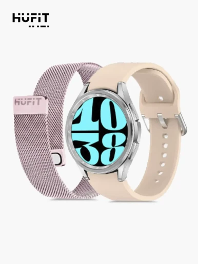 SmartWatch Hufit Doble Correa | Silicón -  Metal Rosa