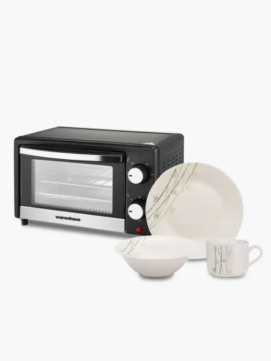 Combo Warenhaus Horno Eléctrico Gratis Vajilla 12 pzs